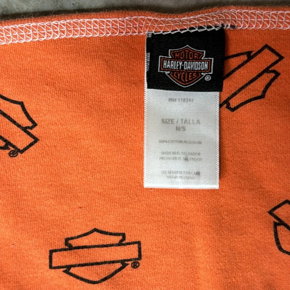 Harley-Davidson Black baby blanket with Orange and White Logo